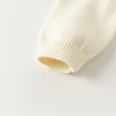 Dave&Bella Toddler Girls/Boys Winter Versatile Beige Cotton Cozy Pullover Sweaters Tops