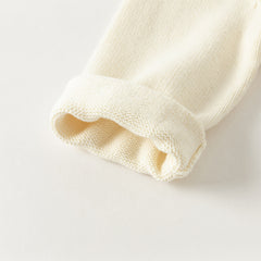 Dave&Bella Toddler Girls/Boys Winter Versatile Beige Cotton Cozy Pullover Sweaters Tops