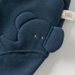 Dave&Bella Toddler Boys Casual Navy Blue Warm Plush-lined Drawstring Loose Pants