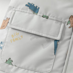 Dave&Bella Toddler Boys Winter Playful Dinosaur Print Outwear Cozy Padded Hooded Coats