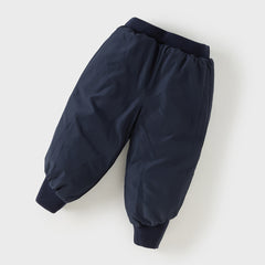 Dave&Bella Toddler Boys Winter Chinese-style Navy Blue Cozy Loose Down Pants
