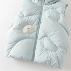 Dave&Bella Toddler Girls/Boys Winter Outdoor Windproof White Duck Down Hooded Vests