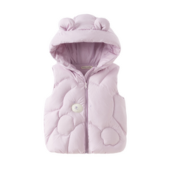 Dave&Bella Toddler Girls/Boys Winter Outdoor Windproof White Duck Down Hooded Vests