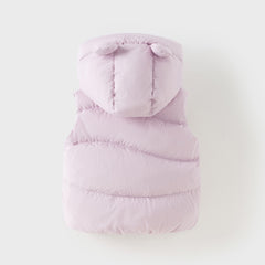 Dave&Bella Toddler Girls/Boys Winter Outdoor Windproof White Duck Down Hooded Vests