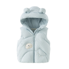 Dave&Bella Toddler Girls/Boys Winter Outdoor Windproof White Duck Down Hooded Vests