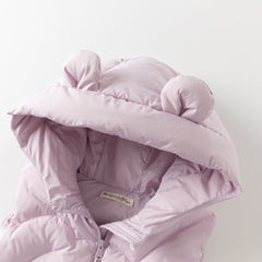 Dave&Bella Toddler Girls/Boys Winter Outdoor Windproof White Duck Down Hooded Vests