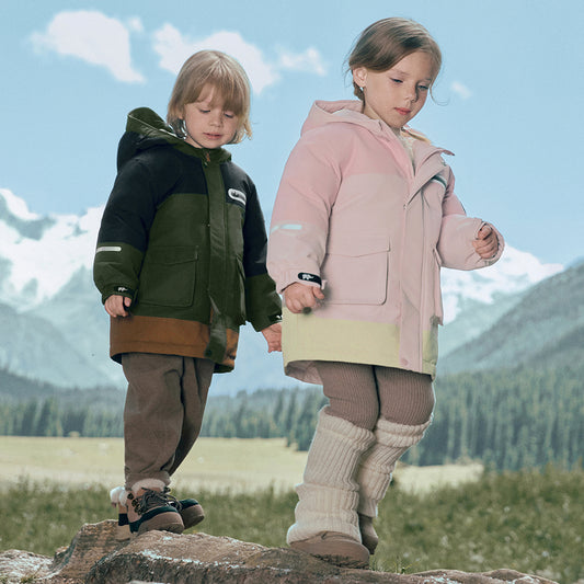 Dave&Bella Kids Girls/Boys Winter Outdoor Mid-length Windproof Cozy Hooded Down Coats