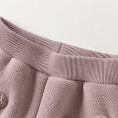 Dave&Bella Toddler Girls/Boys Winter Versatile Adjustable Waistband Plush-lined Sweatpants