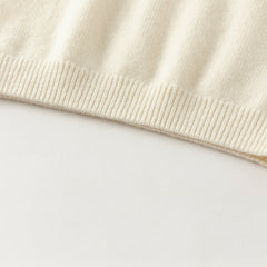 Dave&Bella Kids Girls Elegant Pink/Beige Versatile Pullover Soft Pure Cashmere Sweaters