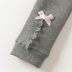 Dave&Bella Kids Girls Beige/Grey Plush-lined Warm Footless Tights Leggings