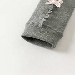 Dave&Bella Kids Girls Beige/Grey Plush-lined Warm Footless Tights Leggings