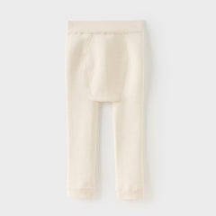 Dave&Bella Kids Girls Beige/Grey Plush-lined Warm Footless Tights Leggings