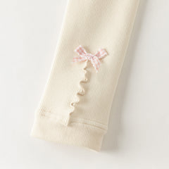 Dave&Bella Kids Girls Beige/Grey Plush-lined Warm Footless Tights Leggings