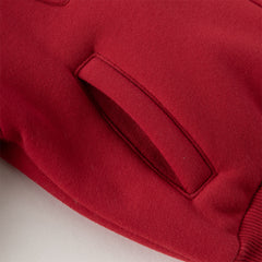 Dave&Bella Toddler Boys Festival Red Long-sleeved Hooded Outwear Plush-lined Coats