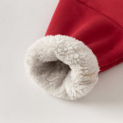 Dave&Bella Toddler Boys Festival Red Long-sleeved Hooded Outwear Plush-lined Coats