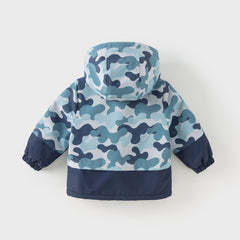 Dave&Bella Toddler Boys Winter Cool Blue Waterproof Plush-lined Hooded Outwear Coats