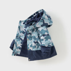 Dave&Bella Toddler Boys Winter Cool Blue Waterproof Plush-lined Hooded Outwear Coats