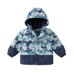 Dave&Bella Toddler Boys Winter Cool Blue Waterproof Plush-lined Hooded Outwear Coats