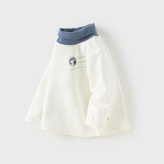 Dave&Bella Toddler Boys Winter Gentle White Turtle Long Sleeve T-shirts Tops