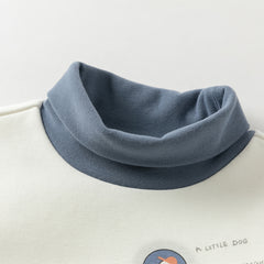 Dave&Bella Toddler Boys Winter Gentle White Turtle Long Sleeve T-shirts Tops