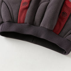 Dave&Bella Toddler Boys Playful Red Chinese-style Hooded Sweatshirt Long Pants Sets