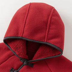 Dave&Bella Toddler Boys Playful Red Chinese-style Hooded Sweatshirt Long Pants Sets