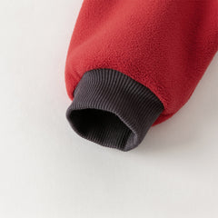 Dave&Bella Toddler Boys Playful Red Chinese-style Hooded Sweatshirt Long Pants Sets