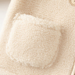 Dave&Bella Toddler Girls Sweet Beige Outwear Long-sleeved Padded Coats