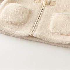 Dave&Bella Toddler Girls Sweet Beige Outwear Long-sleeved Padded Coats