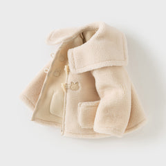 Dave&Bella Toddler Girls Sweet Beige Outwear Long-sleeved Padded Coats