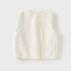 Dave&Bella Toddler Girls Adorable Sleeveless Beige Vests