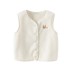 Dave&Bella Toddler Girls Adorable Sleeveless Beige Vests