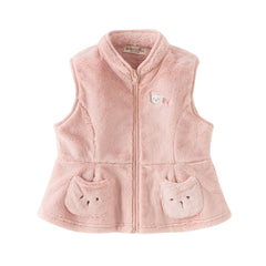 Dave&Bella Toddler Girls Autumn Sweet Pink Sleeveless Outdoor Padded Vests Tops