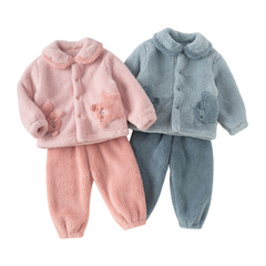 Dave&Bella Toddler Girls/Boys Winter Cozy Plush Long Sleeve Night Pajamas