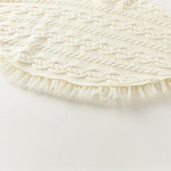 Dave&Bella Kids Girls Winter Elegant Pearl White Cape-style Knit Pullover Sweaters Tops