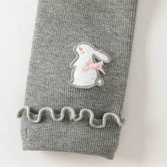Dave&Bella Toddler Girls Grey/Black Cozy Plush-lined Daily Tights Leggings