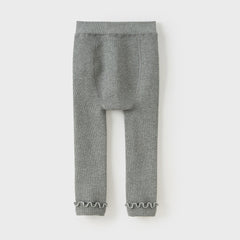 Dave&Bella Toddler Girls Grey/Black Cozy Plush-lined Daily Tights Leggings