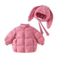 Dave&Bella Toddler Girls Winter Cute Rabbit-ear Outdoor Waterproof Cozy Down Coats