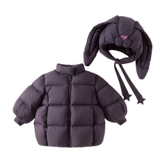 Dave&Bella Toddler Girls Winter Cute Rabbit-ear Outdoor Waterproof Cozy Down Coats