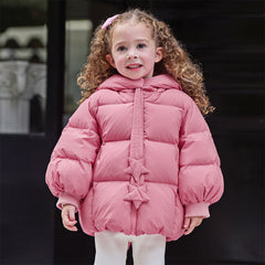 Dave&Bella Toddler Girls Winter Cute Rabbit-ear Outdoor Waterproof Cozy Down Coats