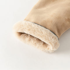 Dave&Bella Toddler Girls Warm Dark Kahki Outwear Soft Hooded Suede Coats