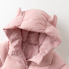 Dave&Bella Baby Girls/Boys Winter Stylish Windproof Hooded Cozy Down Rompers