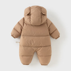 Dave&Bella Baby Girls/Boys Winter Stylish Windproof Hooded Cozy Down Rompers