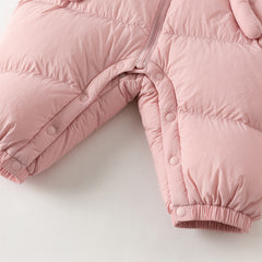Dave&Bella Baby Girls/Boys Winter Stylish Windproof Hooded Cozy Down Rompers