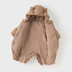 Dave&Bella Baby Girls/Boys Winter Stylish Windproof Hooded Cozy Down Rompers