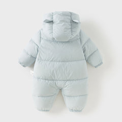 Dave&Bella Baby Girls/Boys Winter Stylish Windproof Hooded Cozy Down Rompers