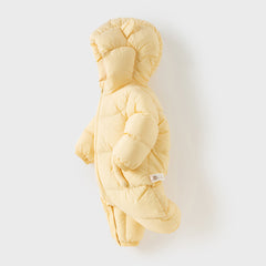 Dave&Bella Baby Girls/Boys Winter Stylish Windproof Hooded Cozy Down Rompers