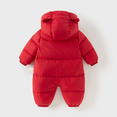 Dave&Bella Baby Girls/Boys Winter Stylish Windproof Hooded Cozy Down Rompers