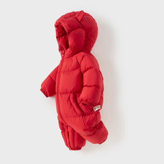 Dave&Bella Baby Girls/Boys Winter Stylish Windproof Hooded Cozy Down Rompers