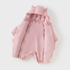 Dave&Bella Baby Girls/Boys Winter Stylish Windproof Hooded Cozy Down Rompers